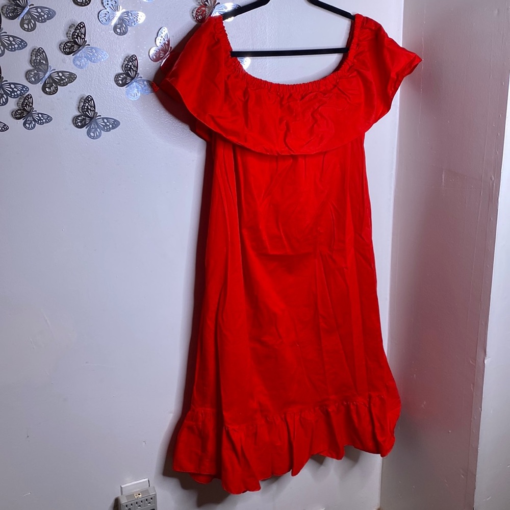 Plus Sleeveless Off the shoulder Dress